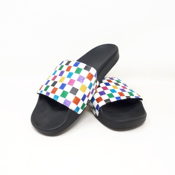 Vans Slide-On Glitter Rainbow Checkerboard Womens 8 Slipper Slip On Sandal Shoe - Picture 11 of 12